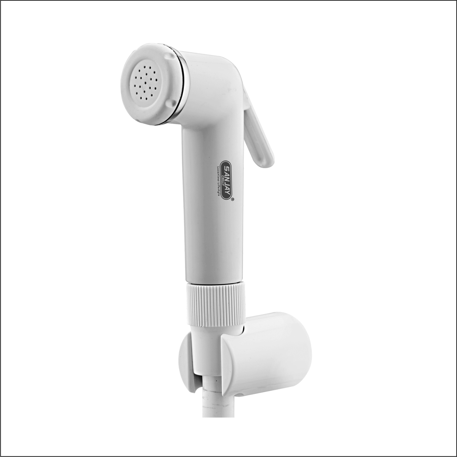 Health Faucet Cuff PVC Body White Color With Brass Fitting White PVC Hose 1mtr