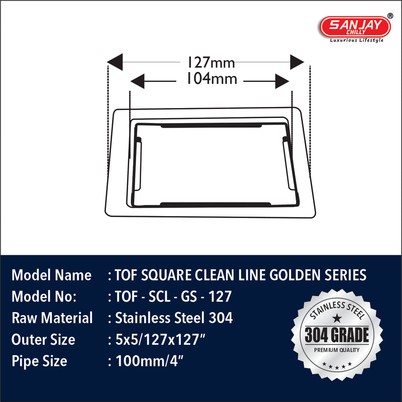 TOF Square Clean Line Golden Series