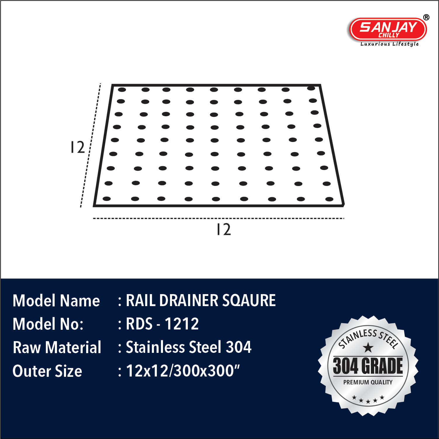 Rail Drainer Square