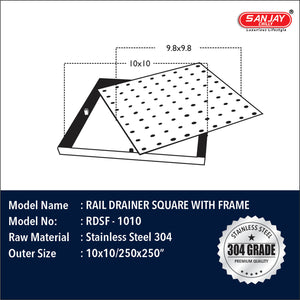 Rail Drainer Square With Frame