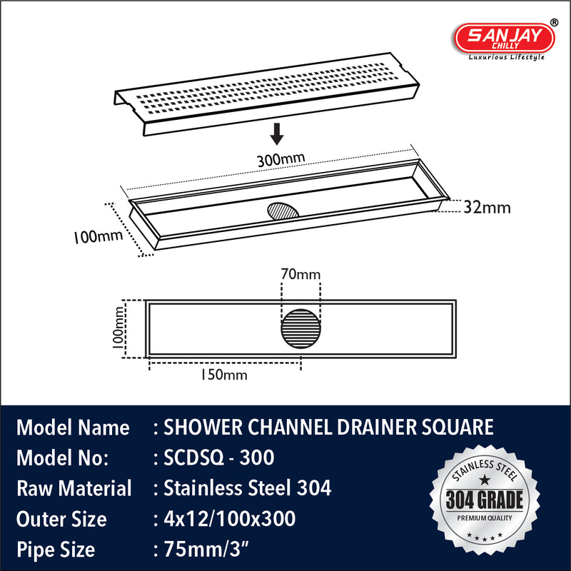 Shower Channel Square