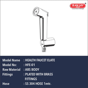 Health Faucet Elate ABS Body Chrome Plated With Brass Fittings SS 304 Hose 1mtr