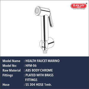 Health Faucet Marino ABS Body Chrome Plated With Brass Fitttings SS 304 Hose 1mtr